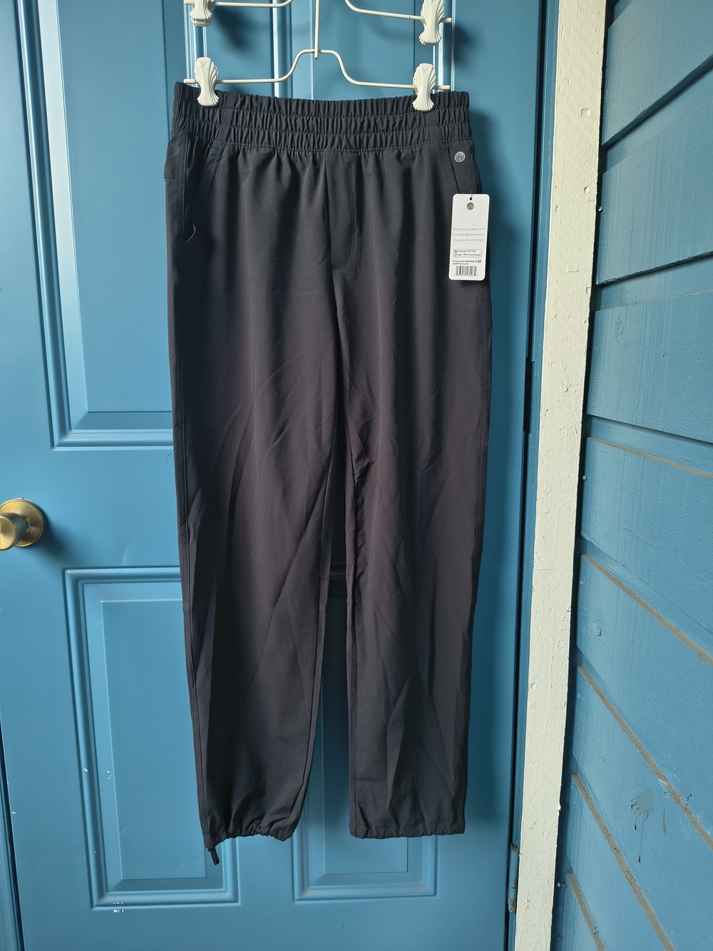 Apana Black Elastic Cuff Yoga Pants